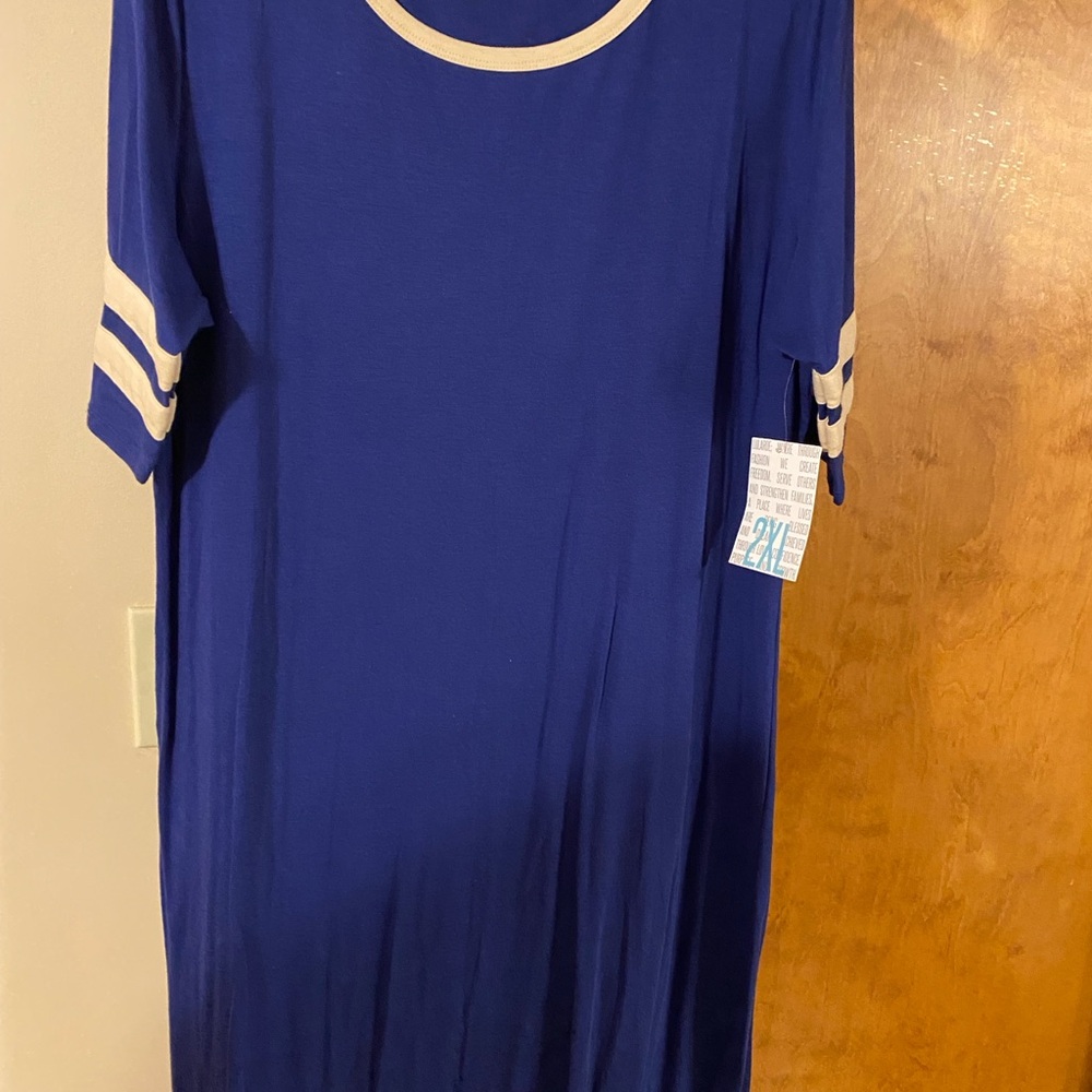 LulaRoe Julia Blue Dress 2XL